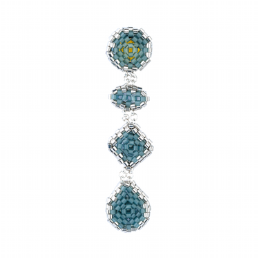 Aretes Diamantes Diamantes Plata Largos Azul